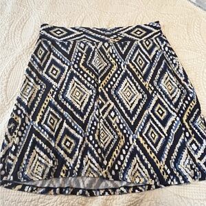 Dress Barn Geometric Pattern Mini Skirt - Black, White, Yellow